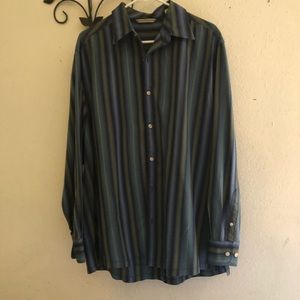 Tommy Bahama Striped Shirt Dress  Size L Blue Gray